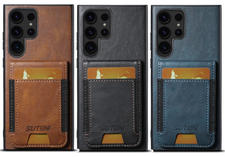 For Samsung Galaxy S24+ 5G Suteni H03 Oil Wax Leather Wallet Stand Back Phone Case(Blue) - Galaxy S24+ 5G Cases by Suteni | Online Shopping South Africa | PMC Jewellery | Buy Now Pay Later Mobicred