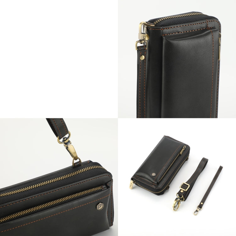 For Samsung Galaxy S24 5G Crossbody Multi-functional Zipper Wallet Leather Phone Case(Black) - Galaxy S24 5G Cases by PMC Jewellery | Online Shopping South Africa | PMC Jewellery | Buy Now Pay Later Mobicred