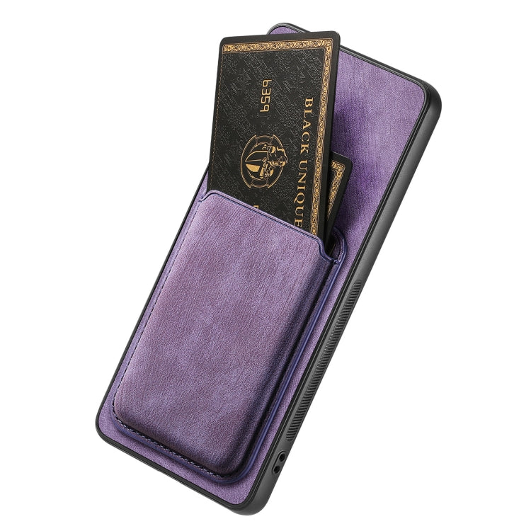 For OPPO K11 5G Retro Leather Card Bag Magnetic Phone Case(Purple) - OPPO Cases by PMC Jewellery | Online Shopping South Africa | PMC Jewellery | Buy Now Pay Later Mobicred