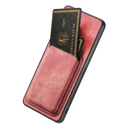 For OPPO Find X5 Retro Leather Card Bag Magnetic Phone Case(Pink) - OPPO Cases by PMC Jewellery | Online Shopping South Africa | PMC Jewellery | Buy Now Pay Later Mobicred