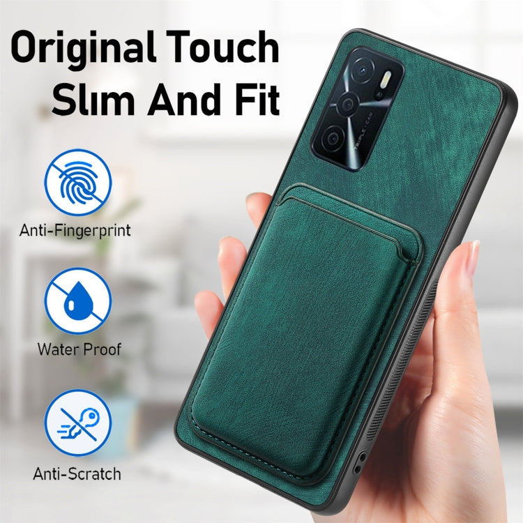 For OPPO Reno6 Pro+ Retro Leather Card Bag Magnetic Phone Case(Green) - OPPO Cases by PMC Jewellery | Online Shopping South Africa | PMC Jewellery | Buy Now Pay Later Mobicred