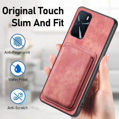 For OPPO F19 Retro Leather Card Bag Magnetic Phone Case(Pink) - OPPO Cases by PMC Jewellery | Online Shopping South Africa | PMC Jewellery | Buy Now Pay Later Mobicred