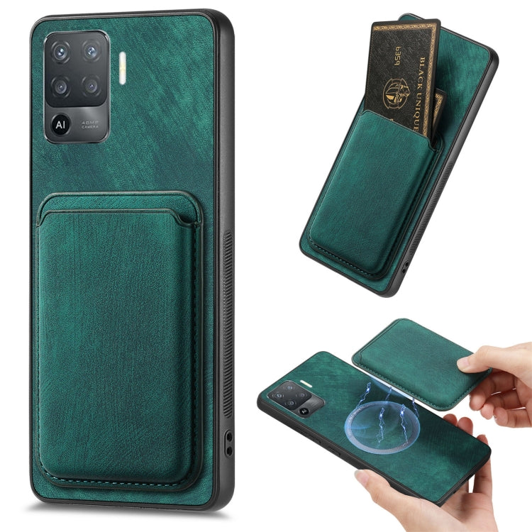 For OPPO F19 Pro Retro Leather Card Bag Magnetic Phone Case(Green) - OPPO Cases by PMC Jewellery | Online Shopping South Africa | PMC Jewellery | Buy Now Pay Later Mobicred