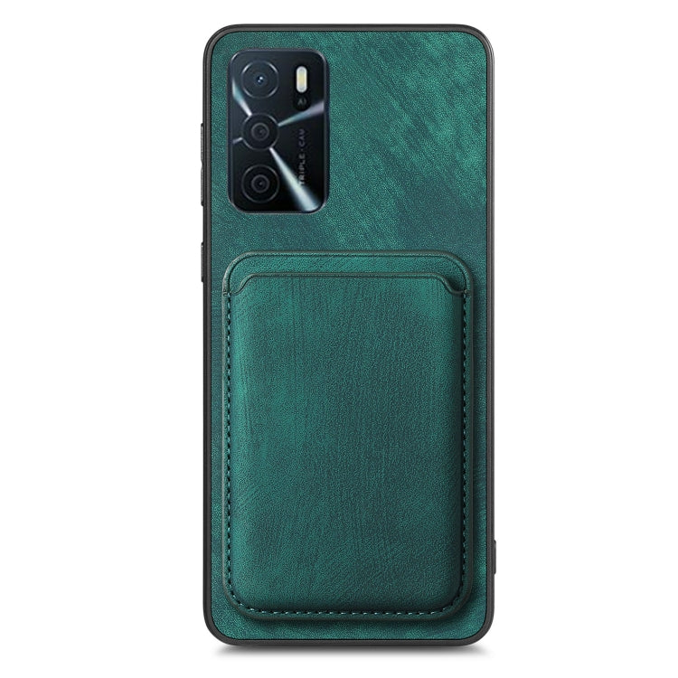 For OPPO A15 Retro Leather Card Bag Magnetic Phone Case(Green) - OPPO Cases by PMC TechLife | Online Shopping South Africa | PMC TechLife | Buy Now Pay Later Mobicred