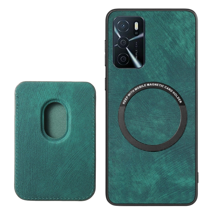 For OPPO A15 Retro Leather Card Bag Magnetic Phone Case(Green) - OPPO Cases by PMC TechLife | Online Shopping South Africa | PMC TechLife | Buy Now Pay Later Mobicred