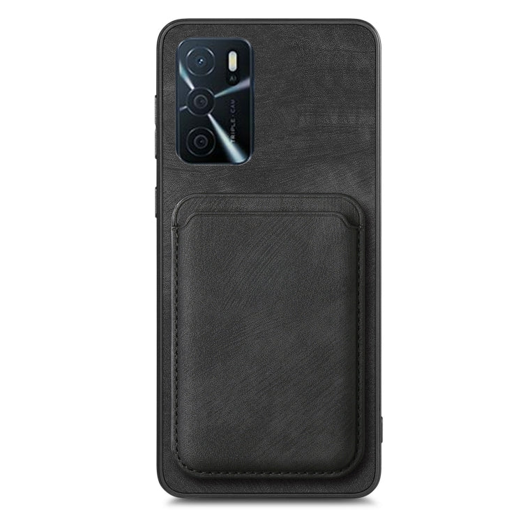 For OPPO A5 Retro Leather Card Bag Magnetic Phone Case(Black) - free shipping - PMC TechLife - Order now!