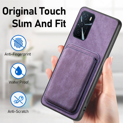 For OPPO A9 2020 / A5 2020 Retro Leather Card Bag Magnetic Phone Case(Purple) - OPPO Cases by PMC Jewellery | Online Shopping South Africa | PMC Jewellery | Buy Now Pay Later Mobicred