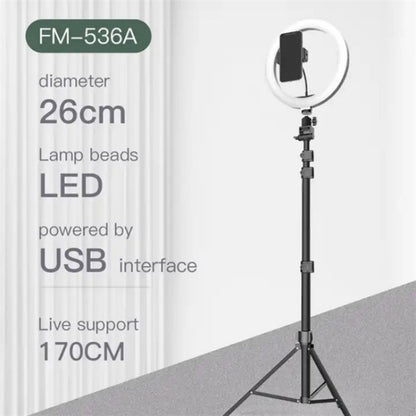 JMARY FM-536A 10 inch Ring Live Fill Light Streaming Stand Beauty Light Set - Ring Light by Jmary | Online Shopping South Africa | PMC Jewellery | Buy Now Pay Later Mobicred