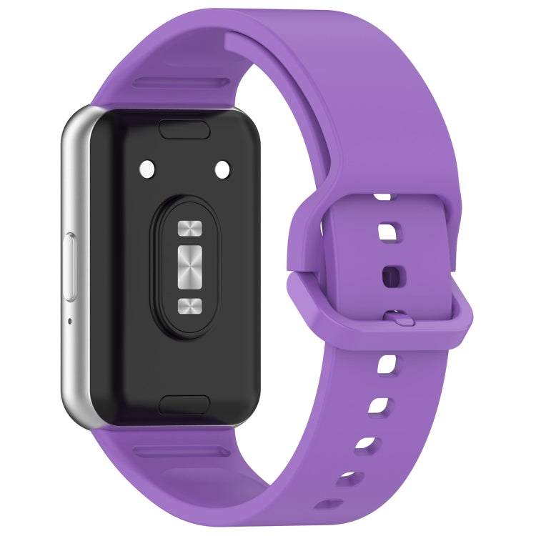 For Samsung Galaxy Fit 3 SM-R390 Solid Color Buckle Silicone Watch Band(Purple) - Watch Bands by PMC Jewellery | Online Shopping South Africa | PMC Jewellery