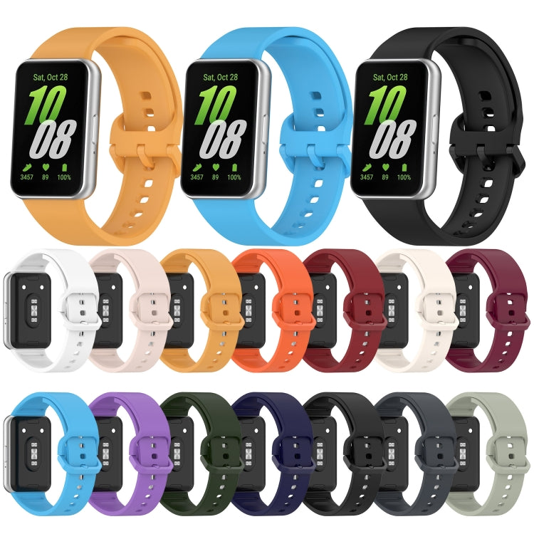 For Samsung Galaxy Fit 3 SM-R390 Solid Color Buckle Silicone Watch Band(Black) - Watch Bands by PMC TechLife | Online Shopping South Africa | PMC TechLife