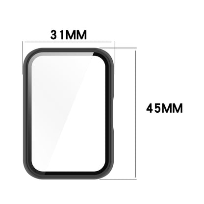 For Samsung Galaxy Fit 3 SM-R390 PC + Tempered Glass Film Integrated Watch Protective Case(Ivory White) - Watch Cases by PMC Jewellery | Online Shopping South Africa | PMC Jewellery