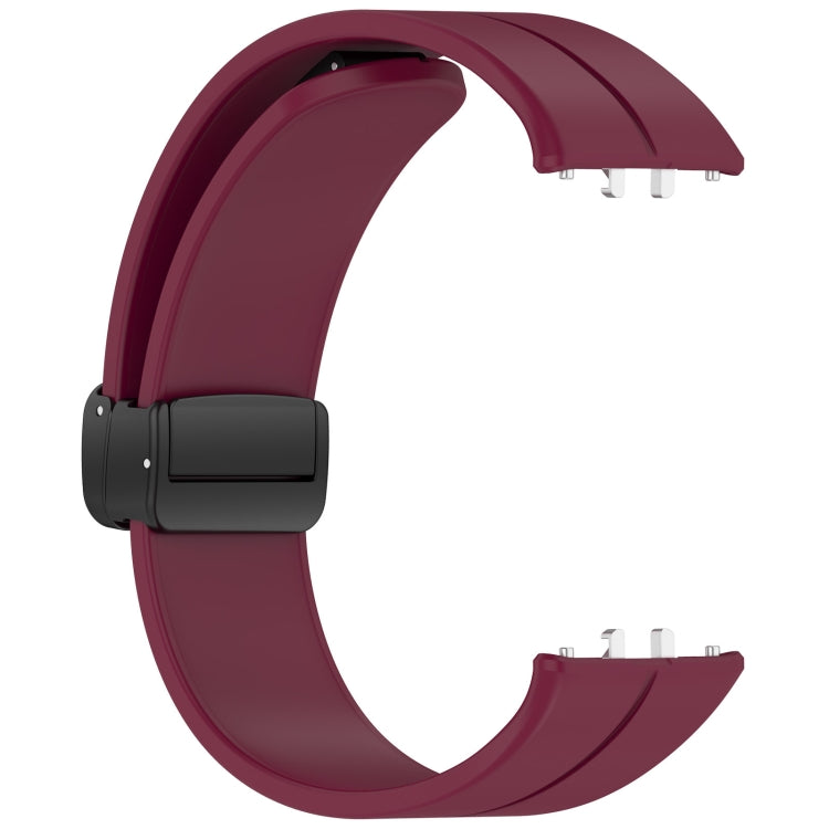 For Samsung Galaxy Fit 3 SM-R390 Magnetic Folding Buckle Silicone Watch Band(Wine Red) - Watch Bands by PMC Jewellery | Online Shopping South Africa | PMC Jewellery