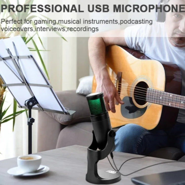 JMARY MC-PW9 USB Cable Microphone Voice Recording Tool RGB Light - Microphone by Jmary | Online Shopping South Africa | PMC Jewellery | Buy Now Pay Later Mobicred