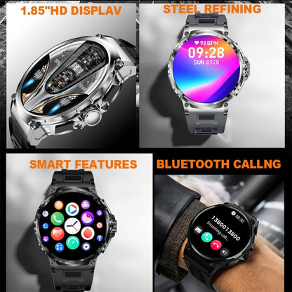 V69 1.85 inch Color Screen Smart Watch, Support Bluetooth Call / Heart Rate / Blood Pressure / Blood Oxygen Monitoring(Black) - Smart Watches by PMC Jewellery | Online Shopping South Africa | PMC Jewellery | Buy Now Pay Later Mobicred