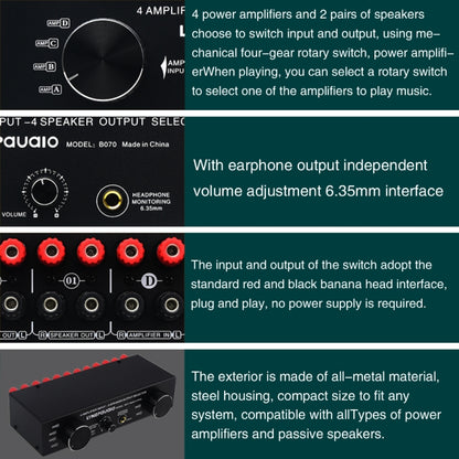 B071 4 Input 2 Output or 2 In 4 Out Power Amplifier Speaker Selector Switcher -  by PMC Jewellery | Online Shopping South Africa | PMC Jewellery | Buy Now Pay Later Mobicred