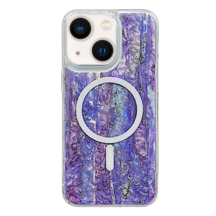 For iPhone 14 Plus Shell Texture Multicolor MagSafe TPU Phone Case(Purple) - iPhone 14 Plus Cases by PMC Jewellery | Online Shopping South Africa | PMC Jewellery