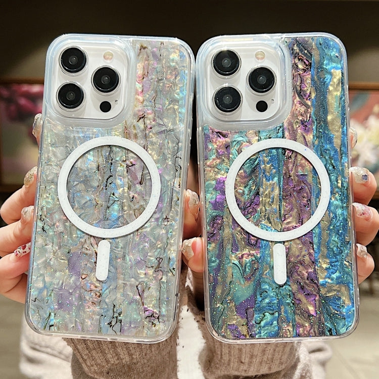 For iPhone 13 / 14 Shell Texture Multicolor MagSafe TPU Phone Case(Sky Blue) - iPhone 14 Cases by PMC TechLife | Online Shopping South Africa | PMC TechLife