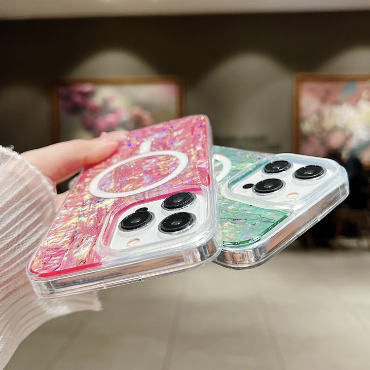 For iPhone 15 Pro Max Shell Texture Multicolor MagSafe TPU Phone Case(Roige) - iPhone 15 Pro Max Cases by PMC TechLife | Online Shopping South Africa | PMC TechLife