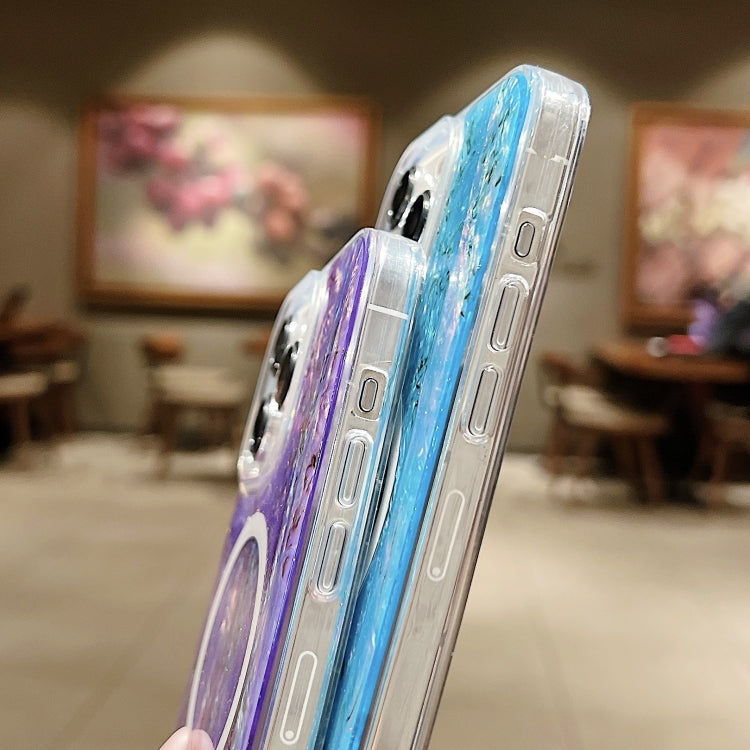 For iPhone 15 Shell Texture Multicolor MagSafe TPU Phone Case(Silver Gray) - iPhone 15 Cases by PMC TechLife | Online Shopping South Africa | PMC TechLife