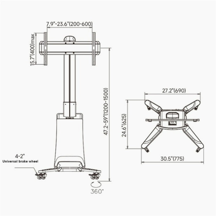 NB G85 55-85 inch TV Electric Remote Control Mobile Cart TV Floor Stand For Samsung / Hisense(AU Plug) - TV Brackets & Mounts by PMC Jewellery | Online Shopping South Africa | PMC Jewellery | Buy Now Pay Later Mobicred