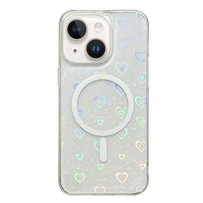 For iPhone 15 Plus Laser Love MagSafe TPU Phone Case(Transparent) - iPhone 15 Plus Cases by PMC Jewellery | Online Shopping South Africa | PMC Jewellery