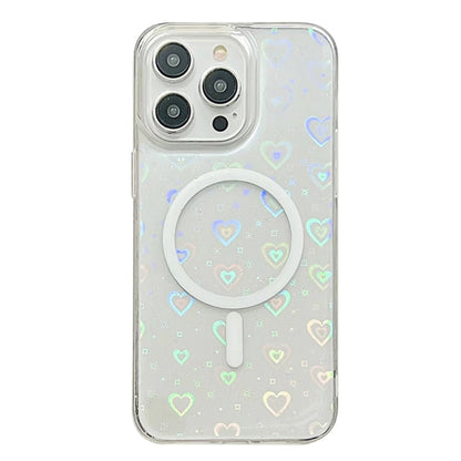 For iPhone 13 Pro Max Laser Love MagSafe TPU Phone Case(Transparent) - iPhone 13 Pro Max Cases by PMC Jewellery | Online Shopping South Africa | PMC Jewellery