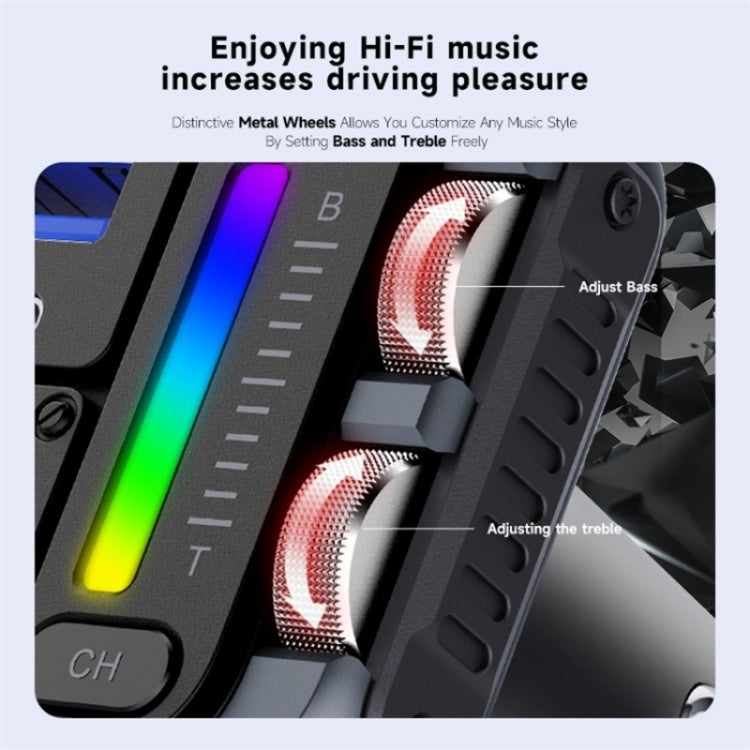 MT04 Car Bluetooth Adapter Type-C + USB Car Charger FM Transmitter HiFi Music MP3 Player - Car Charger by PMC TechLife | Online Shopping South Africa | PMC TechLife | Buy Now Pay Later Mobicred