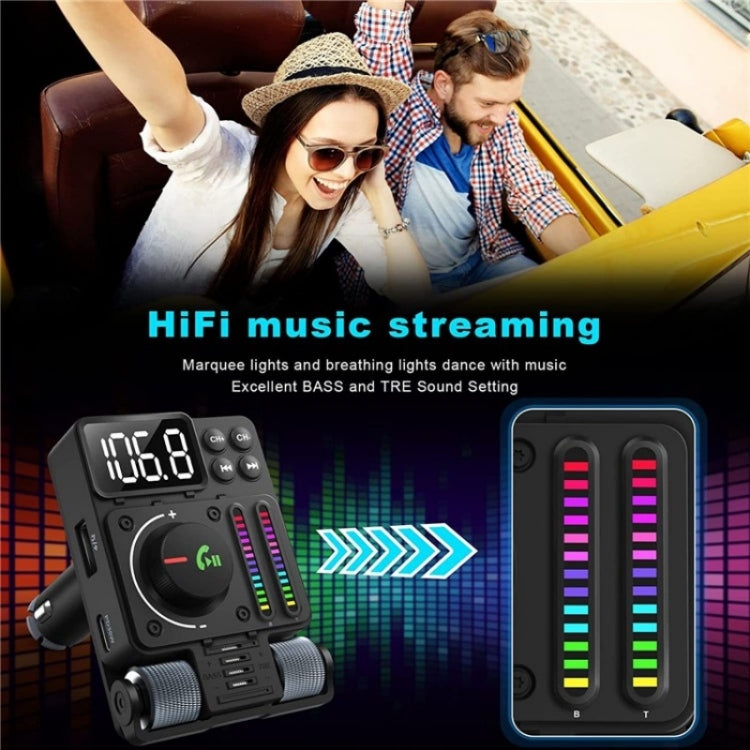 MT01 Car FM Transmitter MP3 Music Player Bluetooth Adapter Type-C + USB Car Charger - Bluetooth Car Kits by PMC Jewellery | Online Shopping South Africa | PMC Jewellery | Buy Now Pay Later Mobicred