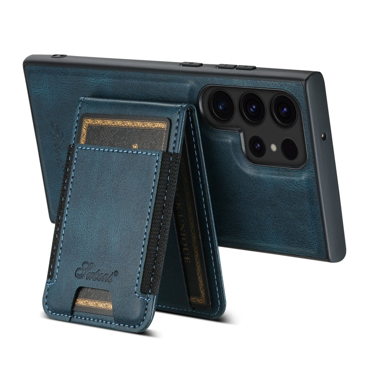 For Samsung Galaxy S23 Ultra 5G Suteni H17 Oil Eax Leather Detachable Wallet Phone Case(Blue) - Galaxy S23 Ultra 5G Cases by Suteni | Online Shopping South Africa | PMC Jewellery | Buy Now Pay Later Mobicred