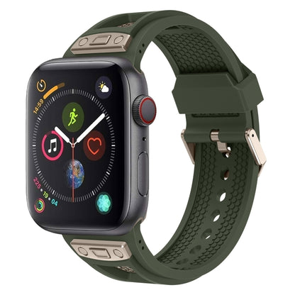 For  Apple Watch Series 4 44mm Breathable Stainless Steel Mesh TPU Watch Band(Green Titanium) - Watch Bands by PMC Jewellery | Online Shopping South Africa | PMC Jewellery