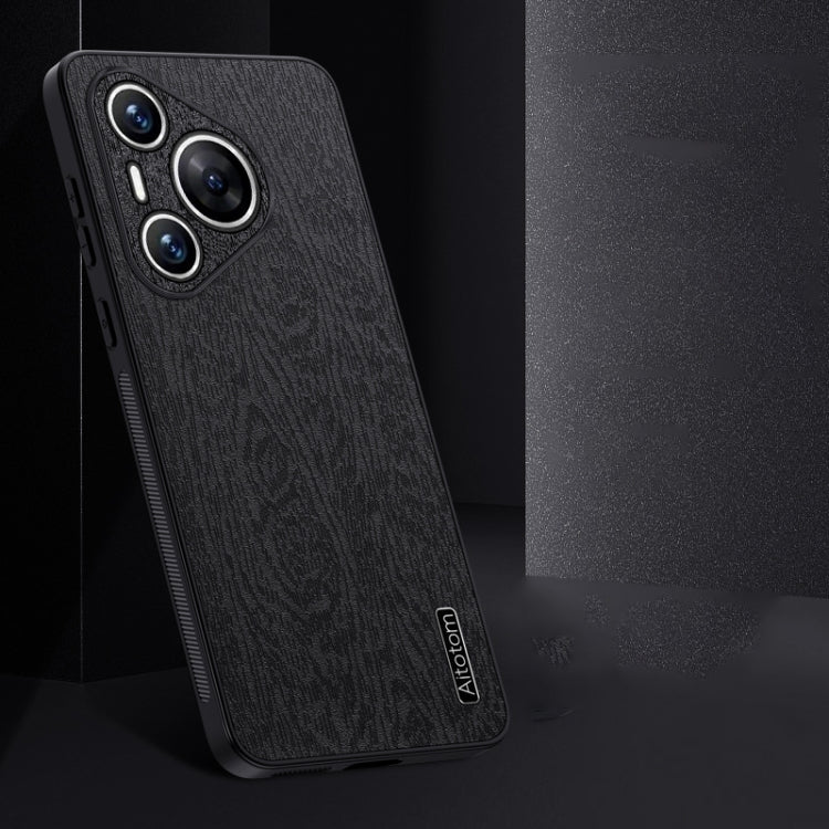 For Huawei Pura 70 Tree Bark Leather Shockproof Phone Case(Black) - free shipping - PMC Jewellery - Order now!