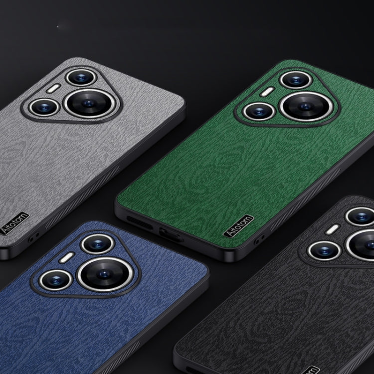 For Huawei Pura 70 Pro Tree Bark Leather Shockproof Phone Case(Grey) - free shipping - PMC Jewellery - Order now!