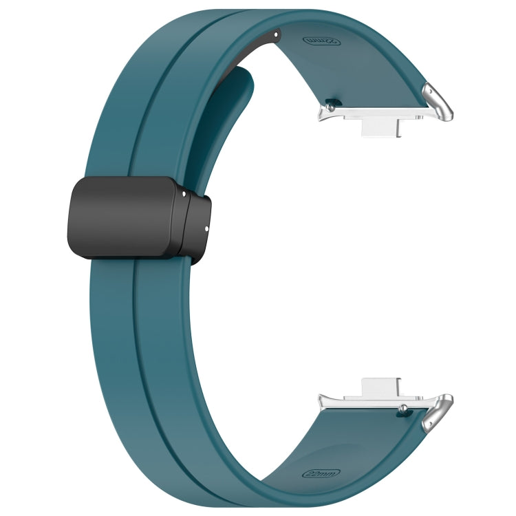 For Xiaomi  Mi Band 8 Pro Groove Folding Magnetic Buckle Silicone Watch Band(Cyan) - Watch Bands by PMC Jewellery | Online Shopping South Africa | PMC Jewellery