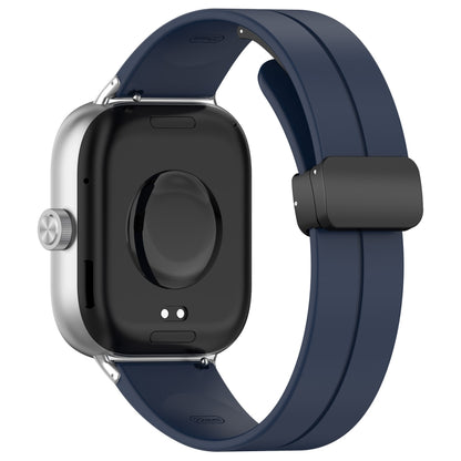 For Xiaomi  Mi Band 8 Pro Groove Folding Magnetic Buckle Silicone Watch Band(Dark Blue) - Watch Bands by PMC Jewellery | Online Shopping South Africa | PMC Jewellery