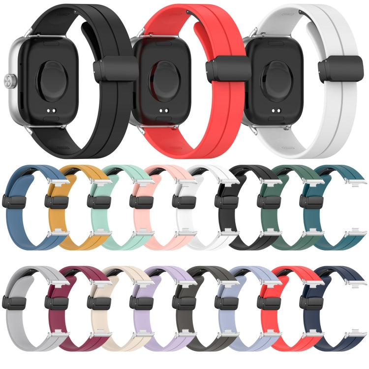 For Redmi Watch 4 Groove Folding Magnetic Buckle Silicone Watch Band(Starlight) - Watch Bands by PMC Jewellery | Online Shopping South Africa | PMC Jewellery