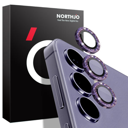 For Samsung Galaxy S24+ 5G NORTHJO Camera Lens Bling Glitter Metal Ring Tempered Glass Film(Purple) - Galaxy S24+ 5G Tempered Glass by NORTHJO | Online Shopping South Africa | PMC Jewellery | Buy Now Pay Later Mobicred