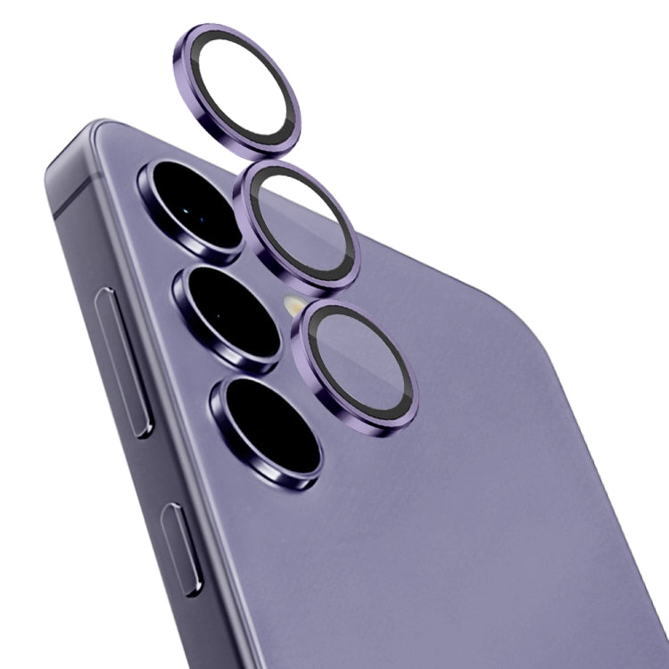 For Samsung Galaxy S24 5G NORTHJO Camera LensCD Vein Metal Ring Tempered Glass Film(Purple) - Galaxy S24 5G Tempered Glass by NORTHJO | Online Shopping South Africa | PMC Jewellery | Buy Now Pay Later Mobicred