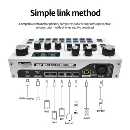 X7 48V Live Broadcast Audio Mixer Professional Microphone Live Sound Card - Live Sound Effects Processors by PMC Jewellery | Online Shopping South Africa | PMC Jewellery | Buy Now Pay Later Mobicred