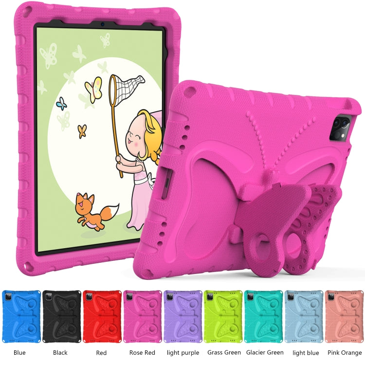 For iPad Pro 11 2024 Butterfly Bracket EVA Shockproof Tablet Case(Rose Red) - iPad Pro 11 2024 Cases by PMC TechLife | Online Shopping South Africa | PMC TechLife | Buy Now Pay Later Mobicred