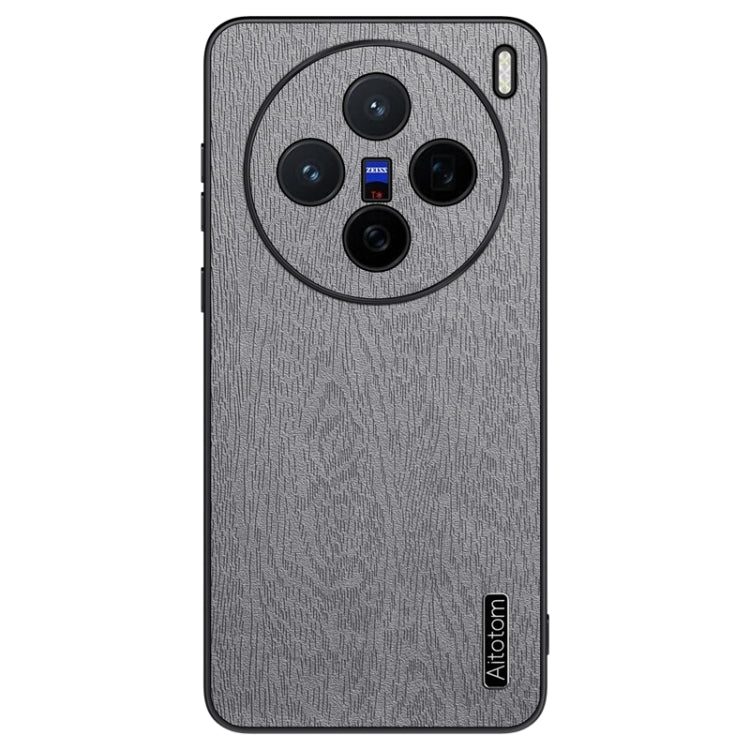 For vivo X200 Tree Bark Leather Shockproof Phone Case(Grey) - X200 Cases by PMC Jewellery | Online Shopping South Africa | PMC Jewellery | Buy Now Pay Later Mobicred