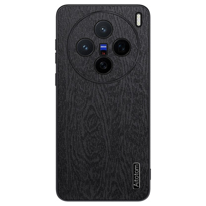 For vivo X200 Tree Bark Leather Shockproof Phone Case(Black) - X200 Cases by PMC Jewellery | Online Shopping South Africa | PMC Jewellery | Buy Now Pay Later Mobicred