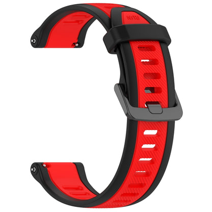 For Garmin Forerunner 255 Music 22mm Two Color Textured Silicone Watch Band(Red+Black) - Watch Bands by PMC Jewellery | Online Shopping South Africa | PMC Jewellery