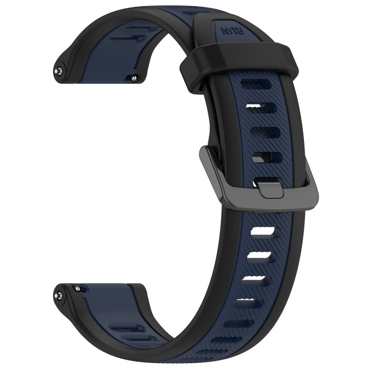 For Garmin Forerunner 255 Music 22mm Two Color Textured Silicone Watch Band(Midnight Blue+Black) - Watch Bands by PMC Jewellery | Online Shopping South Africa | PMC Jewellery
