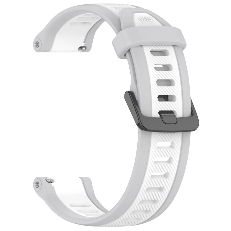 For Garmin Venu 2 22mm Two Color Textured Silicone Watch Band(White+Grey) - Watch Bands by PMC Jewellery | Online Shopping South Africa | PMC Jewellery