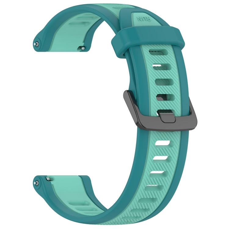 For Garmin Venu 2 22mm Two Color Textured Silicone Watch Band(Teal) - Watch Bands by PMC TechLife | Online Shopping South Africa | PMC TechLife