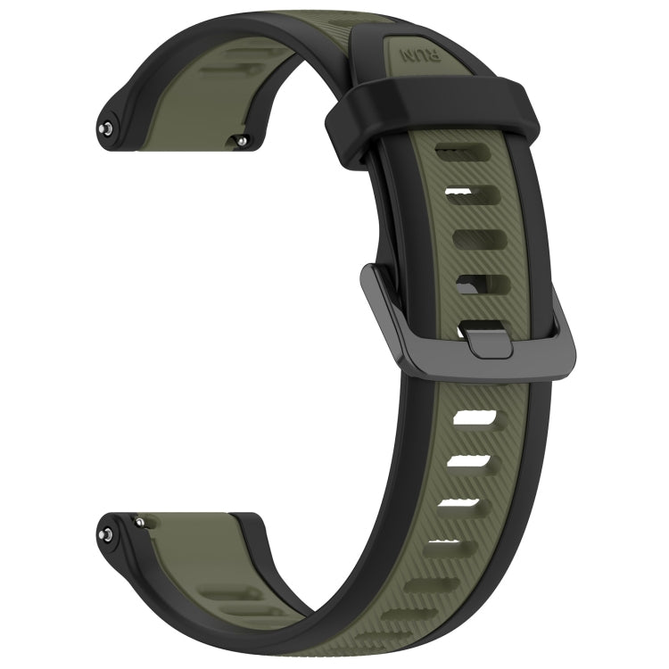 For Garmin Venu 3 22mm Two Color Textured Silicone Watch Band(Green+Black) - Watch Bands by PMC Jewellery | Online Shopping South Africa | PMC Jewellery