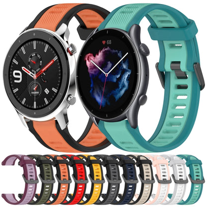 For Amazfit GTR 4 22mm Two-Color Textured Silicone Watch Band(Purple) - Watch Bands by PMC Jewellery | Online Shopping South Africa | PMC Jewellery