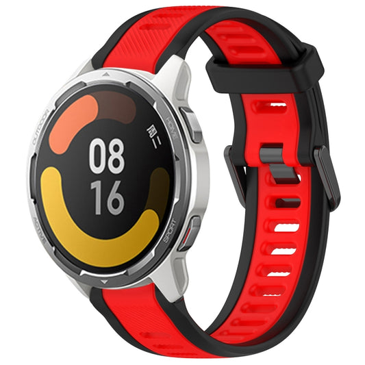 For Xiaomi MI Watch Color 2 22mm Two Color Textured Silicone Watch Band(Red+Black) - Watch Bands by PMC Jewellery | Online Shopping South Africa | PMC Jewellery