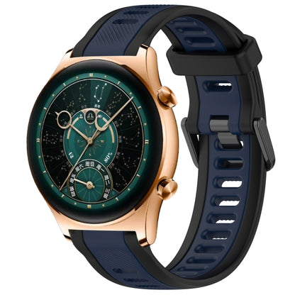 For Honor Watch  GS 4 22mm Two Color Textured Silicone Watch Band(Midnight Blue+Black) - Watch Bands by PMC Jewellery | Online Shopping South Africa | PMC Jewellery