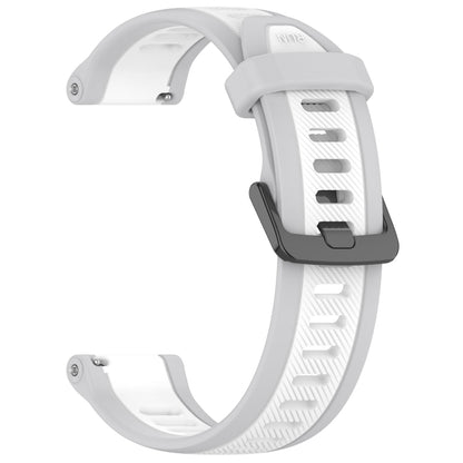 For Amazfit GTS 4 20mm Two-Color Textured Silicone Watch Band(White+Grey) - Watch Bands by PMC Jewellery | Online Shopping South Africa | PMC Jewellery